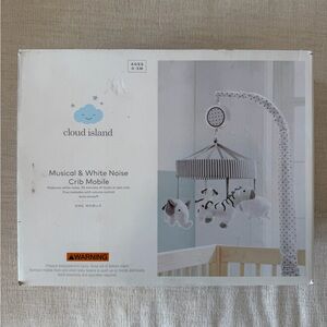 Cloud Island White and Gray Crib Mobile with Plush Toys